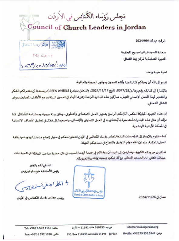 كتاب مجلس رؤساء الكنائس الأردنية