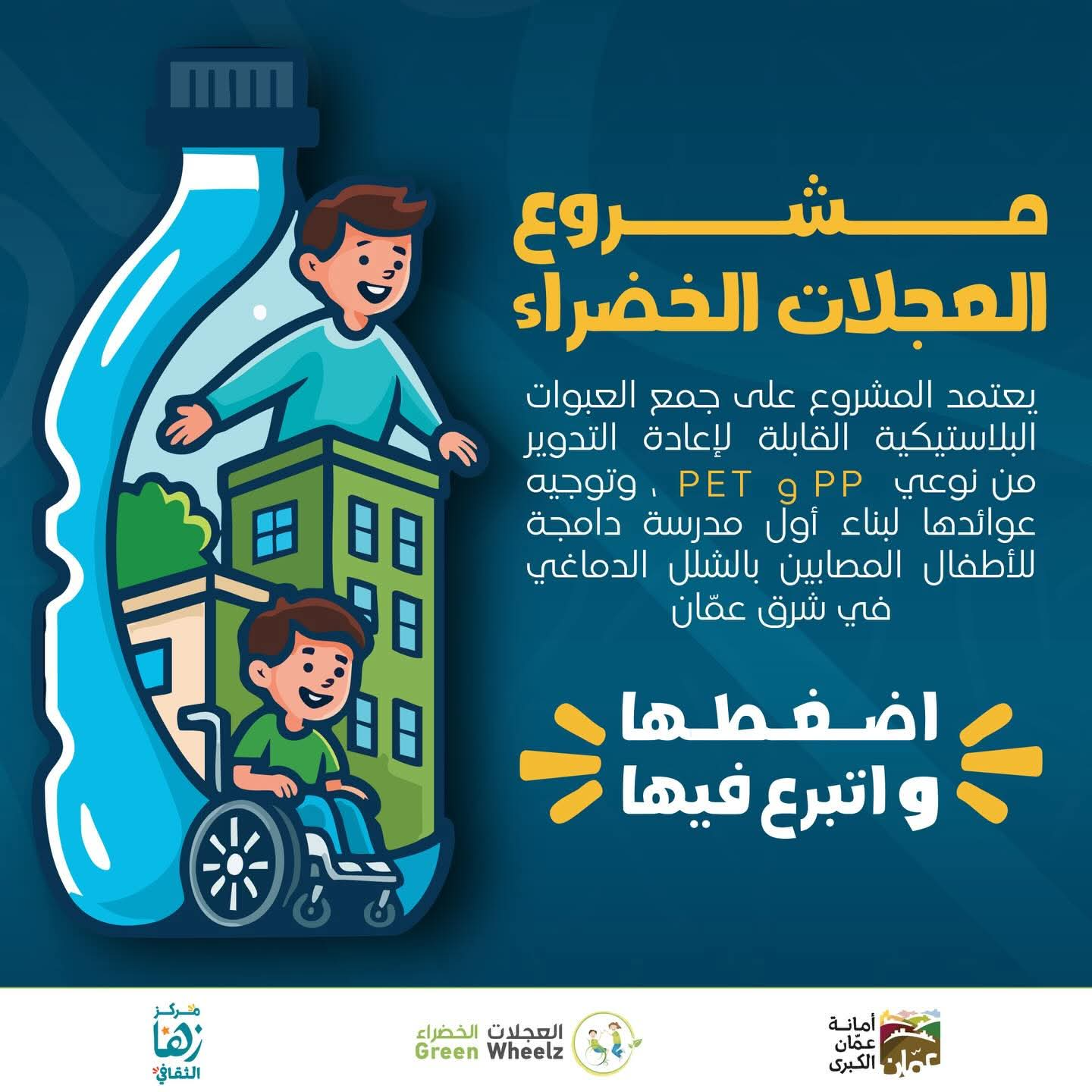 سفراء مشروع ومبادرة العجلات الخضراء مركز زها الثقافي الفرع الرئيسي خلدا